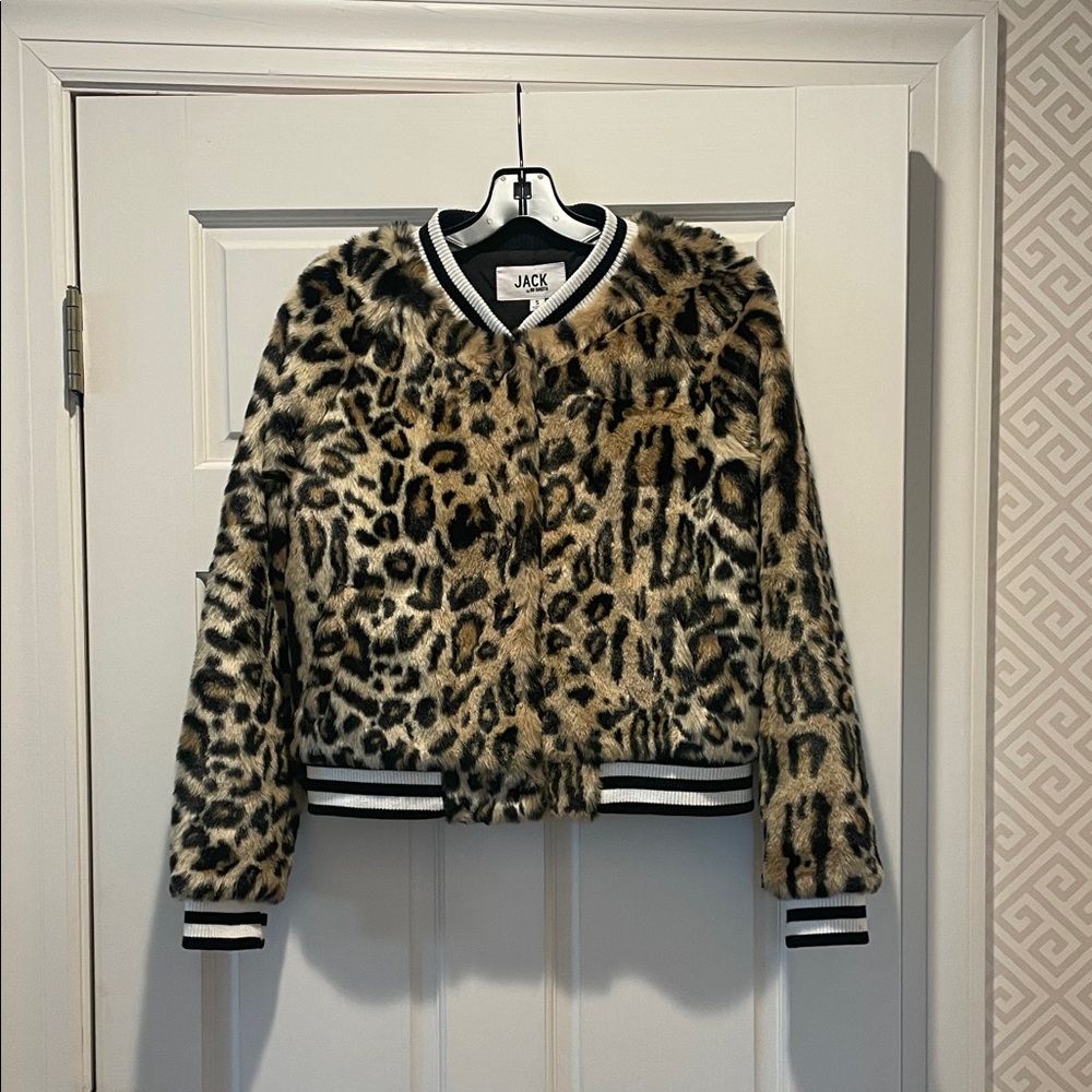 BB Dakota Leopard Print Bomber Jacket